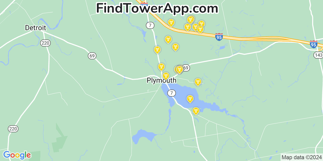 T-Mobile 4G/5G cell tower coverage map Plymouth, Maine