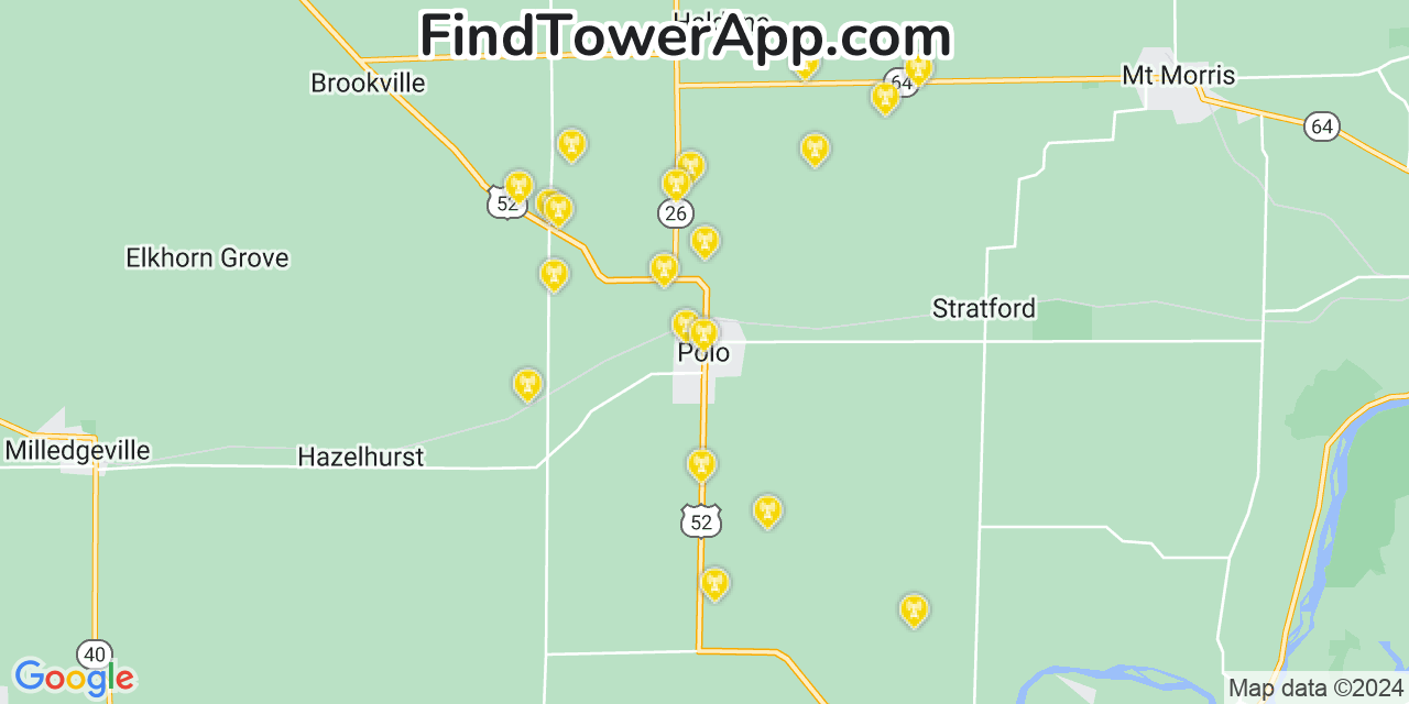 T-Mobile 4G/5G cell tower coverage map Polo, Illinois