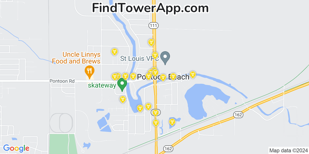 T-Mobile 4G/5G cell tower coverage map Pontoon Beach, Illinois
