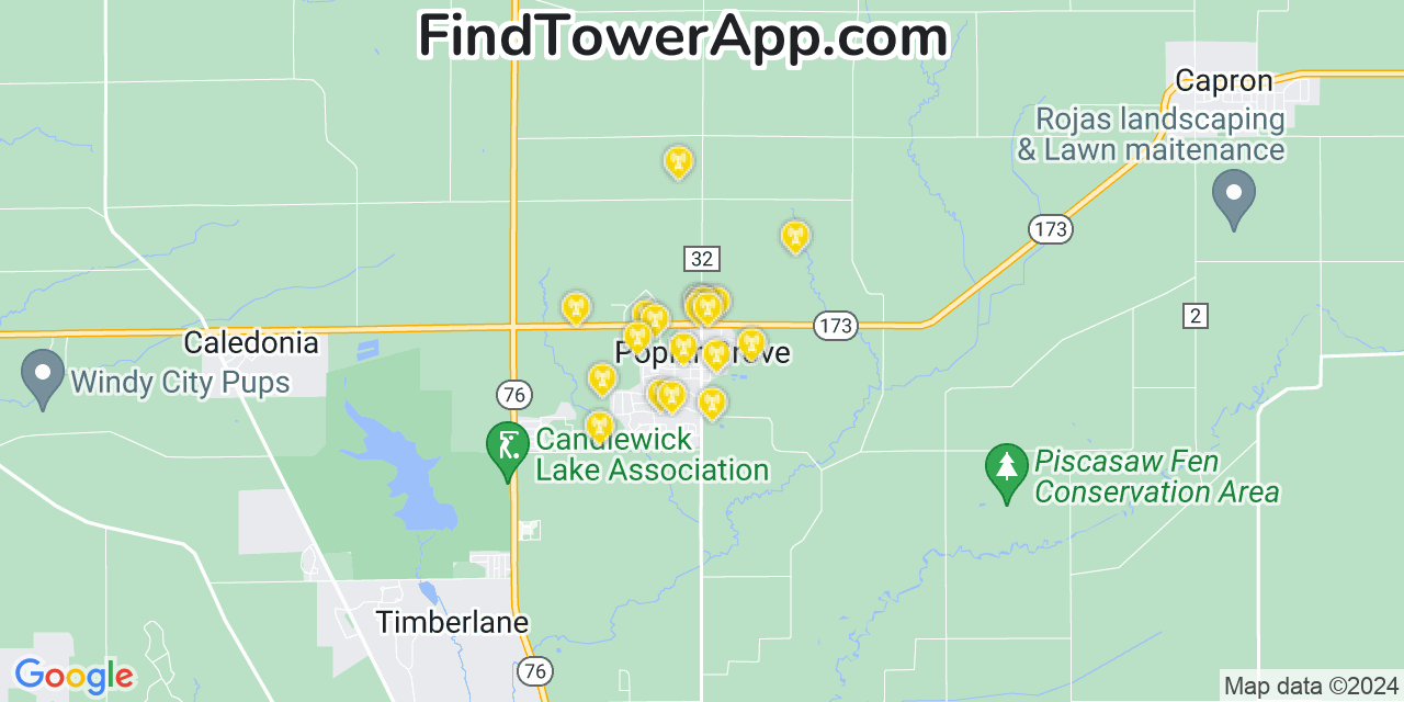 T-Mobile 4G/5G cell tower coverage map Poplar Grove, Illinois