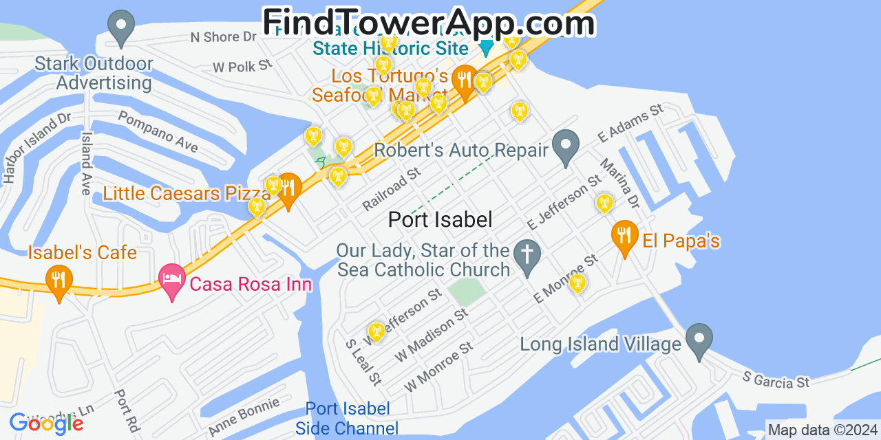 T-Mobile 4G/5G cell tower coverage map Port Isabel, Texas