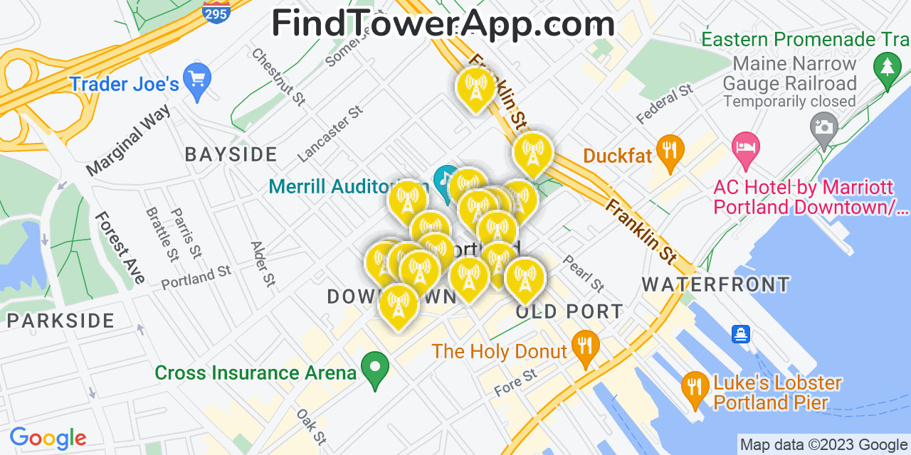 Verizon 4G/5G cell tower coverage map Portland, Maine
