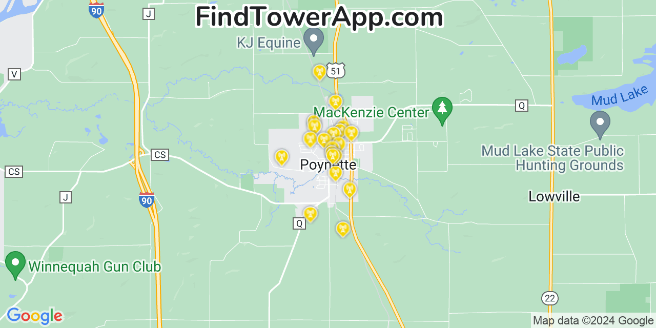 T-Mobile 4G/5G cell tower coverage map Poynette, Wisconsin