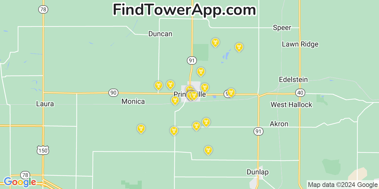 T-Mobile 4G/5G cell tower coverage map Princeville, Illinois