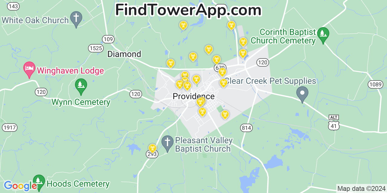 T-Mobile 4G/5G cell tower coverage map Providence, Kentucky
