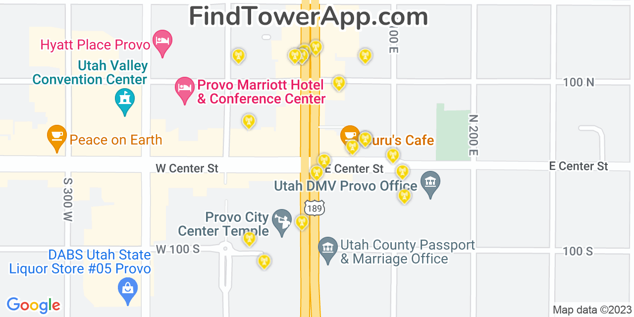 T-Mobile 4G/5G cell tower coverage map Provo, Utah