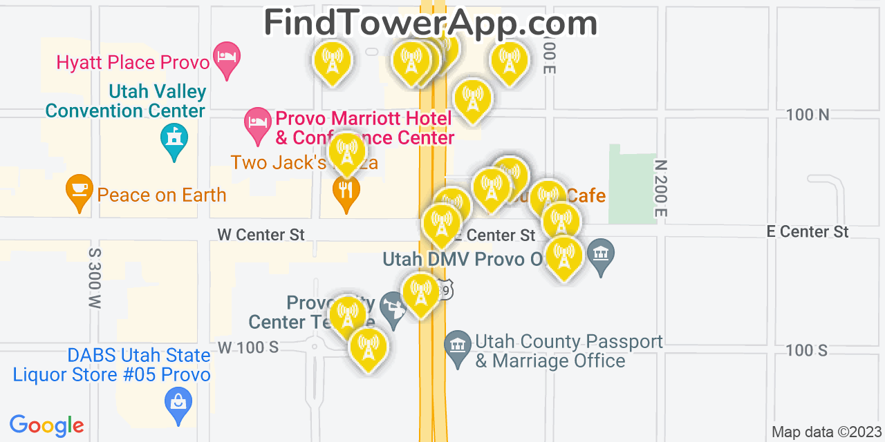 Verizon 4G/5G cell tower coverage map Provo, Utah