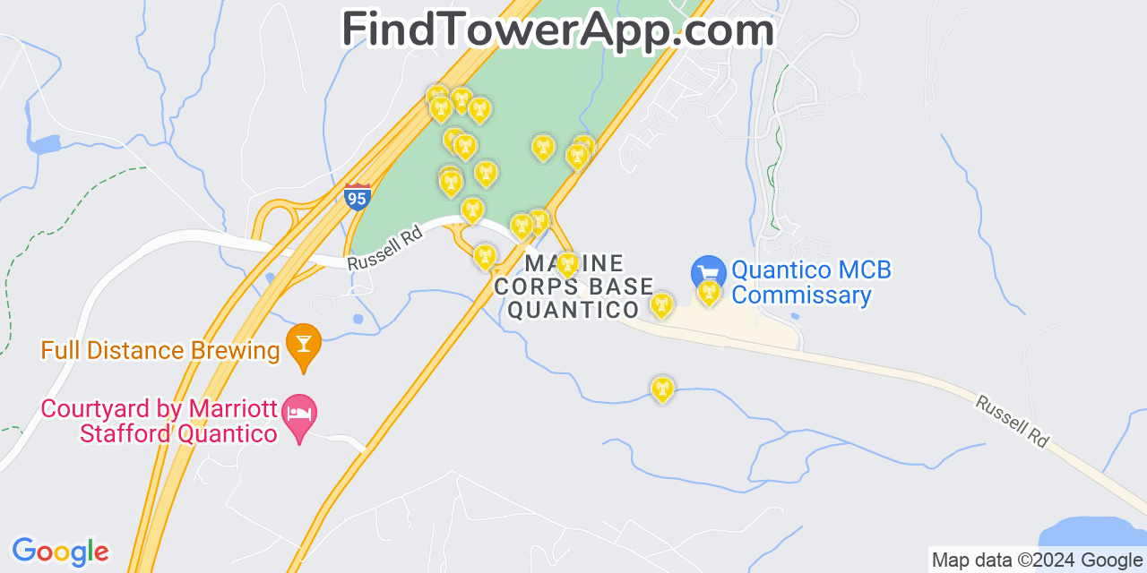 T-Mobile 4G/5G cell tower coverage map Quantico Station, Virginia