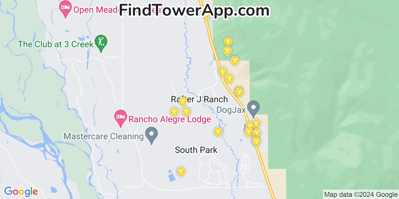 T-Mobile 4G/5G cell tower coverage map Rafter J Ranch, Wyoming