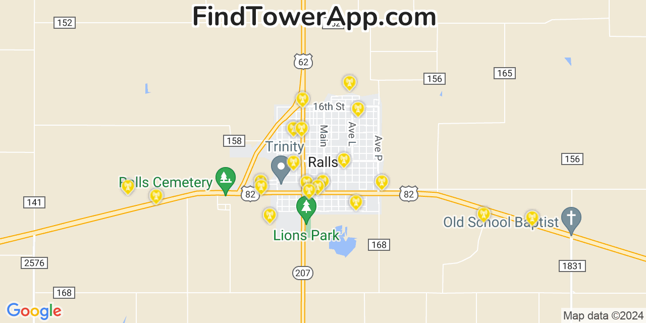 T-Mobile 4G/5G cell tower coverage map Ralls, Texas