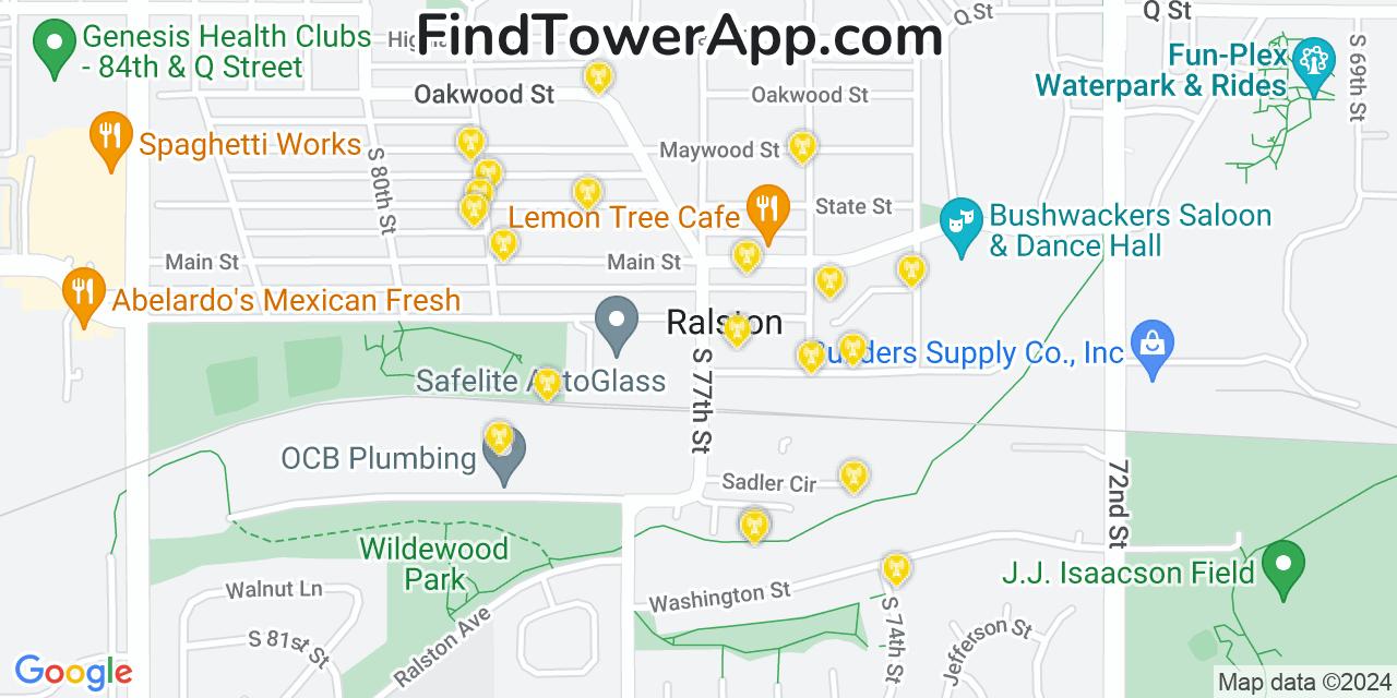 T-Mobile 4G/5G cell tower coverage map Ralston, Nebraska