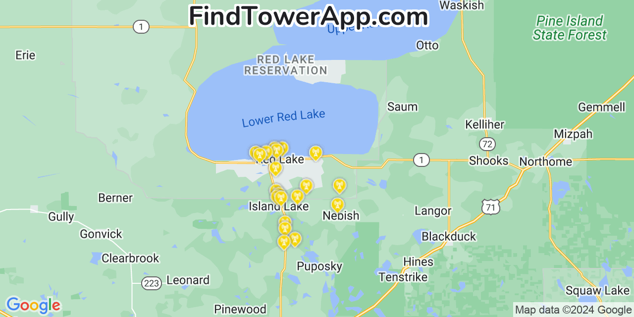 T-Mobile 4G/5G cell tower coverage map Redby, Minnesota