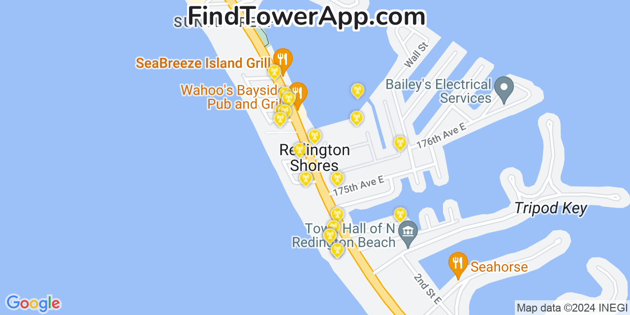 T-Mobile 4G/5G cell tower coverage map Redington Shores, Florida