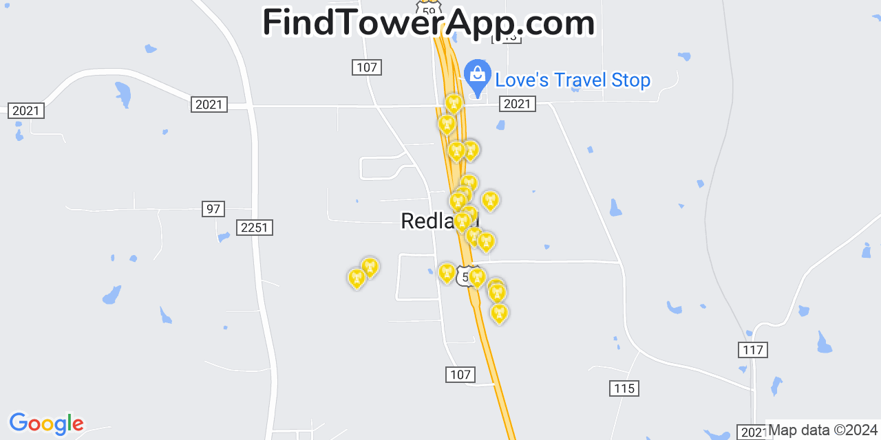T-Mobile 4G/5G cell tower coverage map Redland, Texas