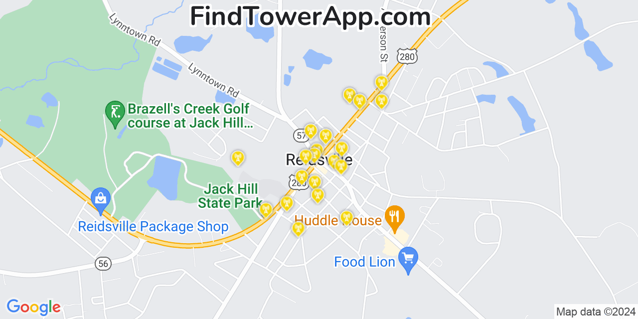 AT&T 4G/5G cell tower coverage map Reidsville, Georgia