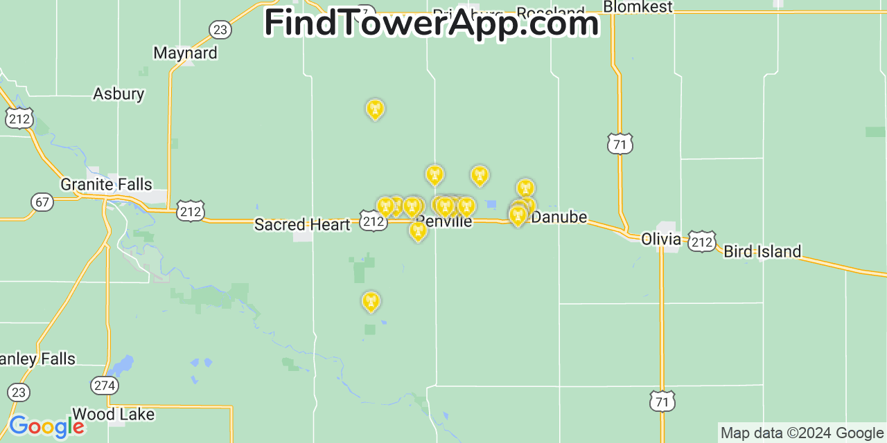 T-Mobile 4G/5G cell tower coverage map Renville, Minnesota