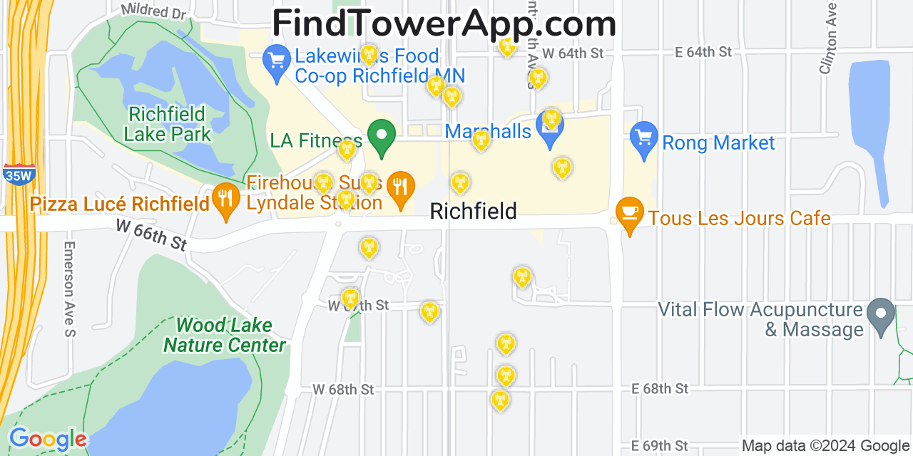 Verizon 4G/5G cell tower coverage map Richfield, Minnesota