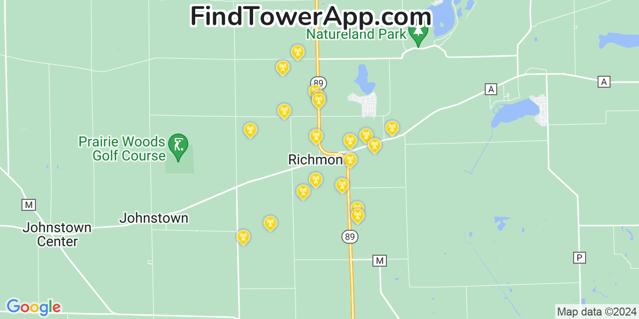 T-Mobile 4G/5G cell tower coverage map Richmond, Wisconsin