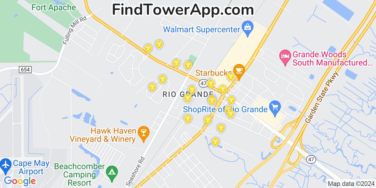 T-Mobile 4G/5G cell tower coverage map Rio Grande, New Jersey