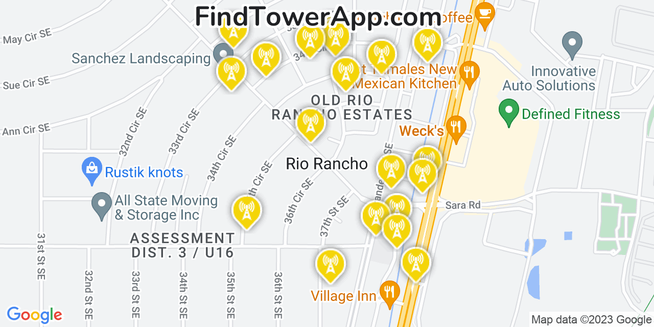 Verizon 4G/5G cell tower coverage map Rio Rancho, New Mexico