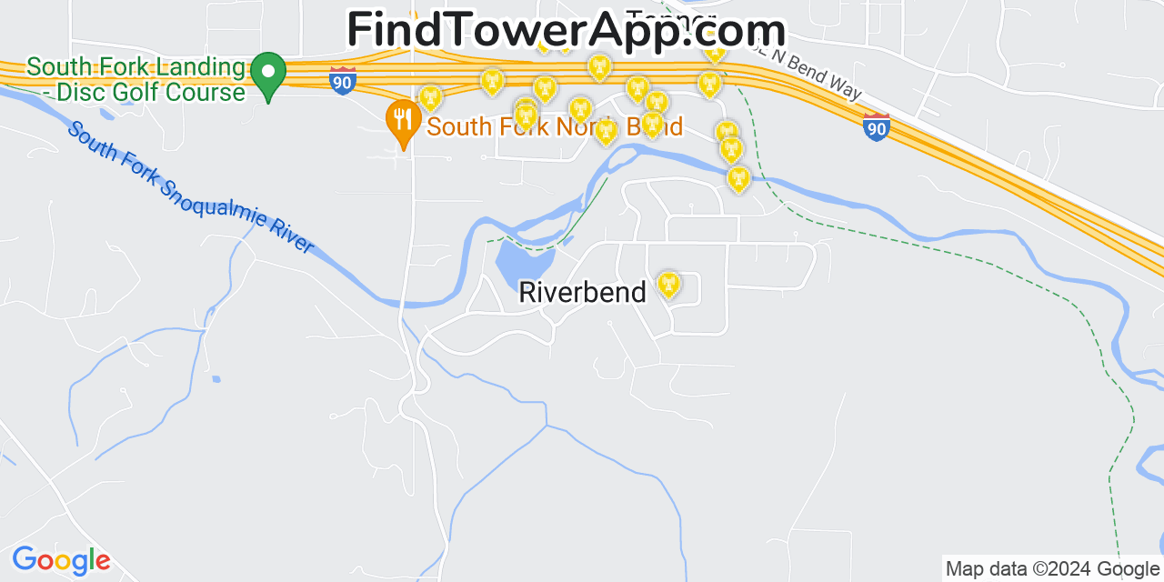 Verizon 4G/5G cell tower coverage map Riverbend, Washington