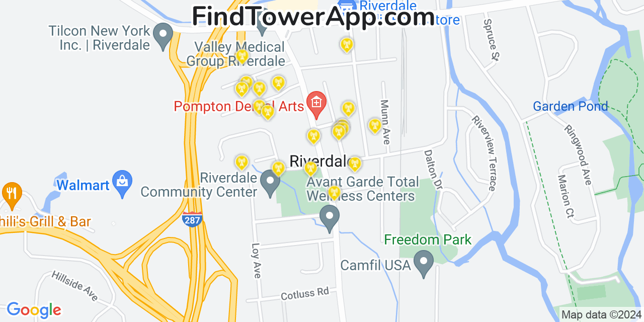 AT&T 4G/5G cell tower coverage map Riverdale, New Jersey