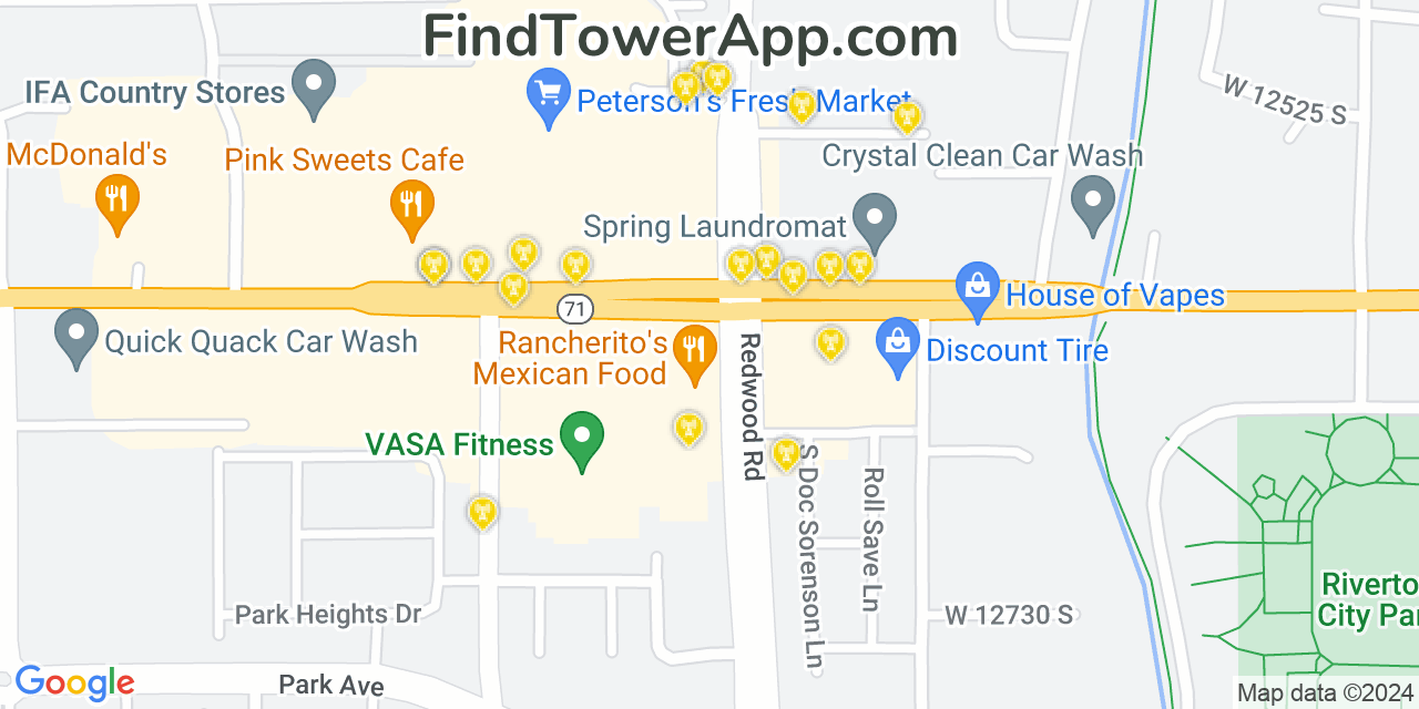 Verizon 4G/5G cell tower coverage map Riverton, Utah