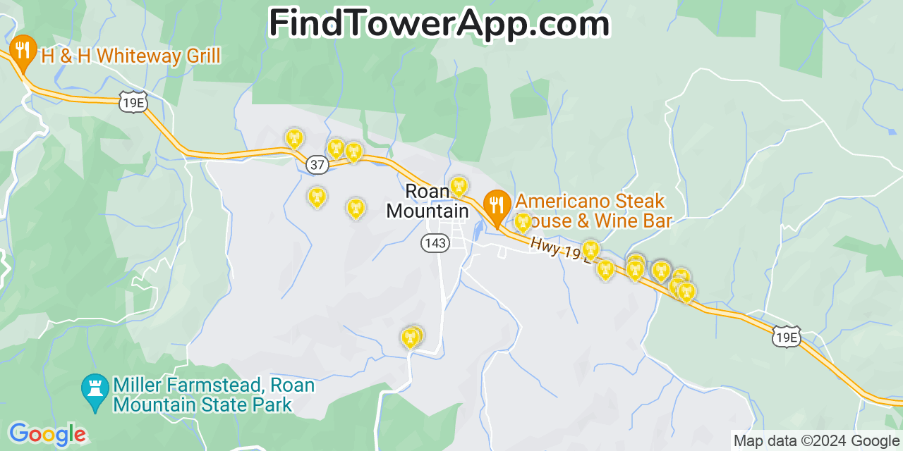 T-Mobile 4G/5G cell tower coverage map Roan Mountain, Tennessee