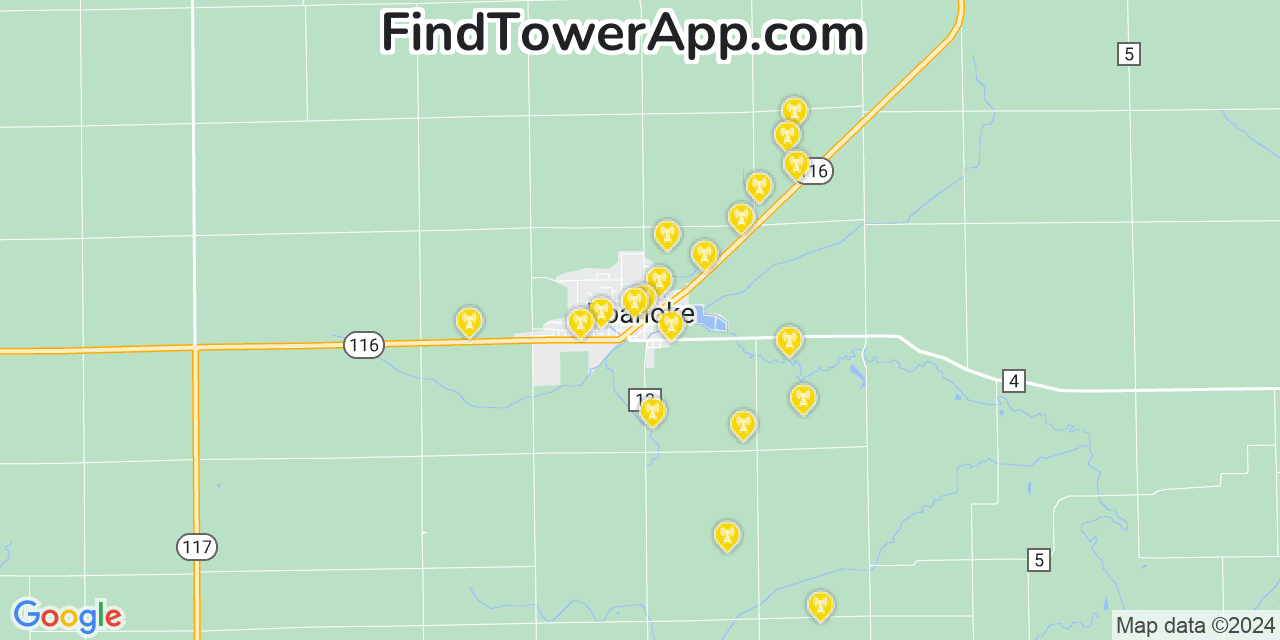 AT&T 4G/5G cell tower coverage map Roanoke, Illinois