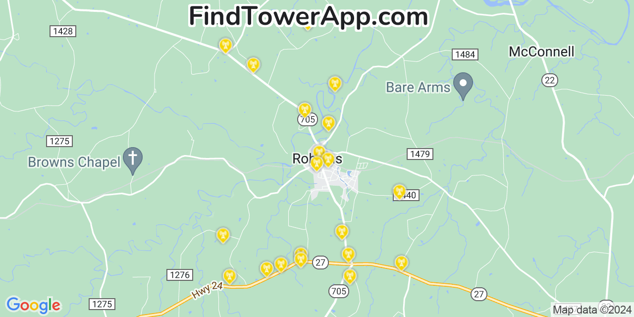 T-Mobile 4G/5G cell tower coverage map Robbins, North Carolina