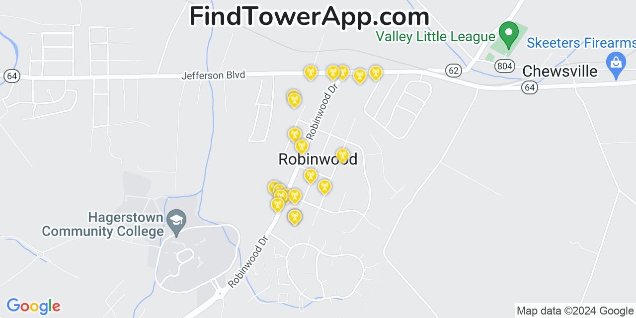 T-Mobile 4G/5G cell tower coverage map Robinwood, Maryland