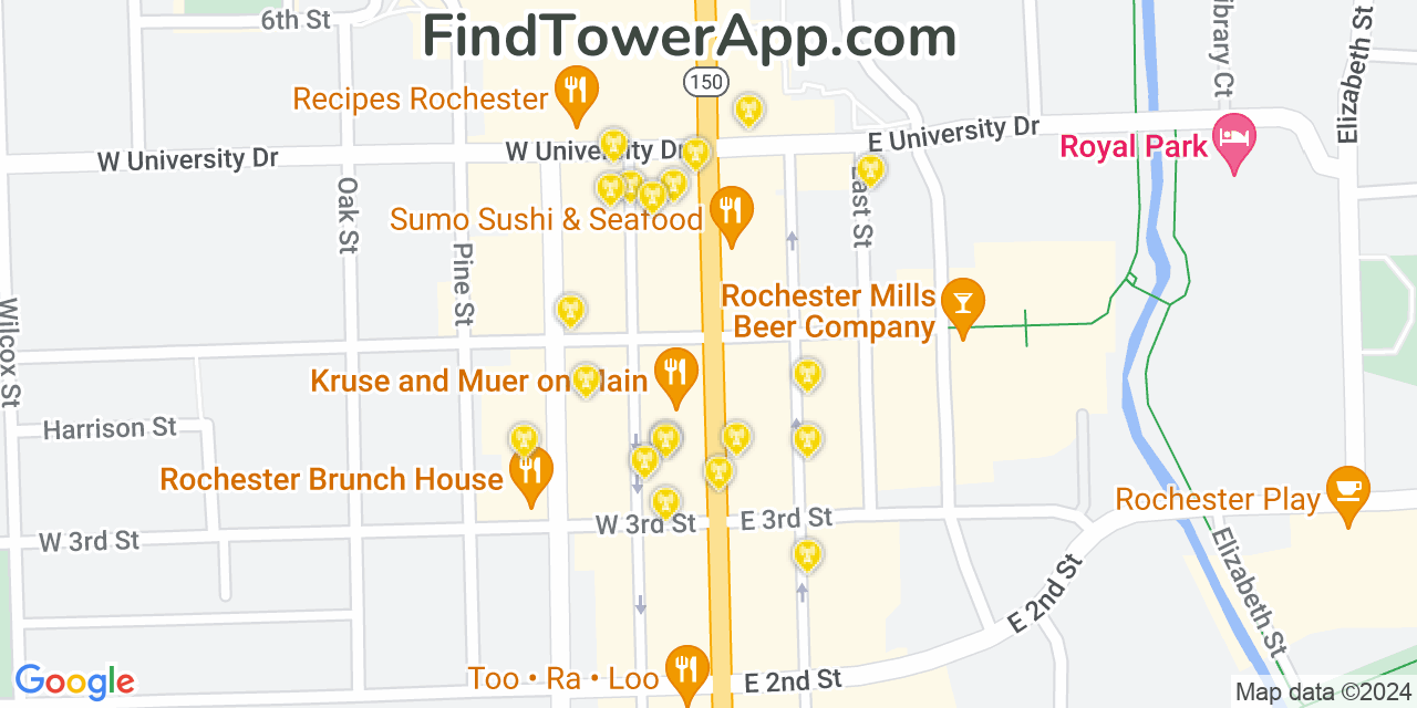 T-Mobile 4G/5G cell tower coverage map Rochester, Michigan