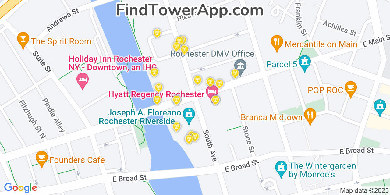 T-Mobile 4G/5G cell tower coverage map Rochester, New York