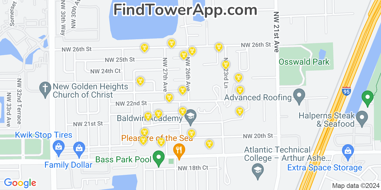 AT&T 4G/5G cell tower coverage map Rock Island, Florida