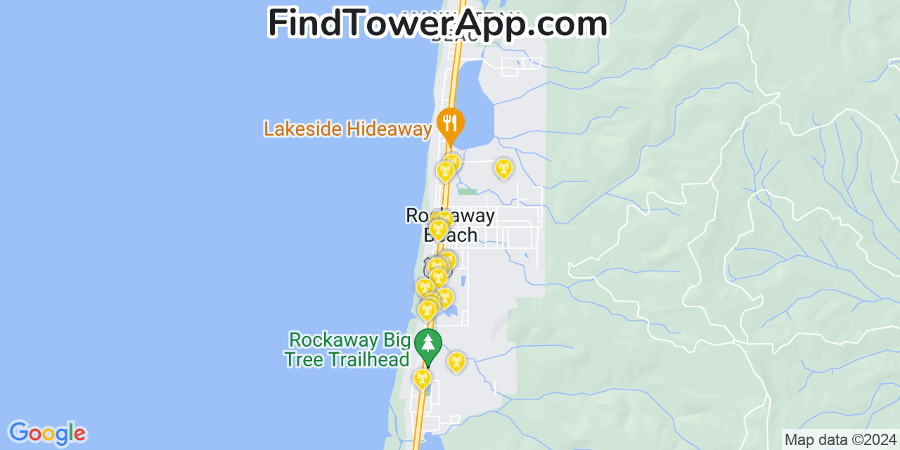 T-Mobile 4G/5G cell tower coverage map Rockaway Beach, Oregon