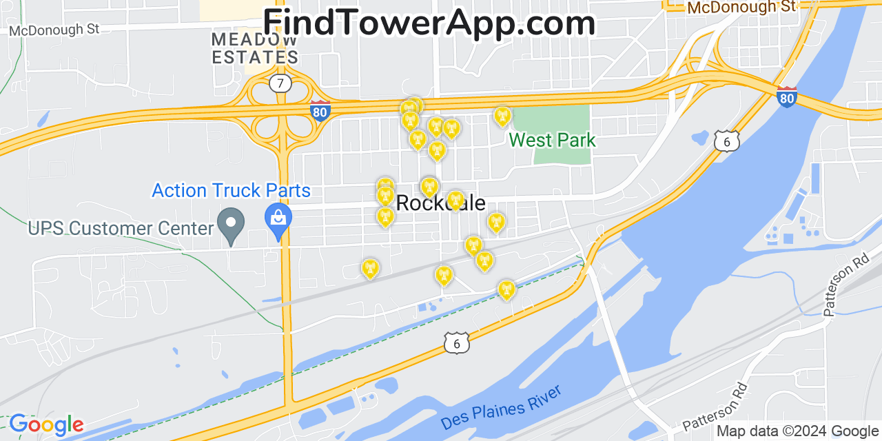 T-Mobile 4G/5G cell tower coverage map Rockdale, Illinois