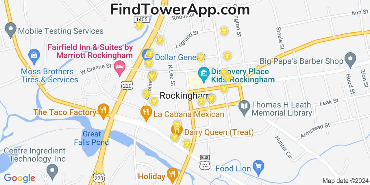 T-Mobile 4G/5G cell tower coverage map Rockingham, North Carolina