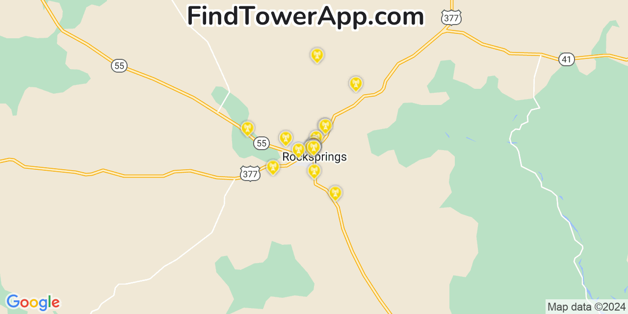 T-Mobile 4G/5G cell tower coverage map Rocksprings, Texas