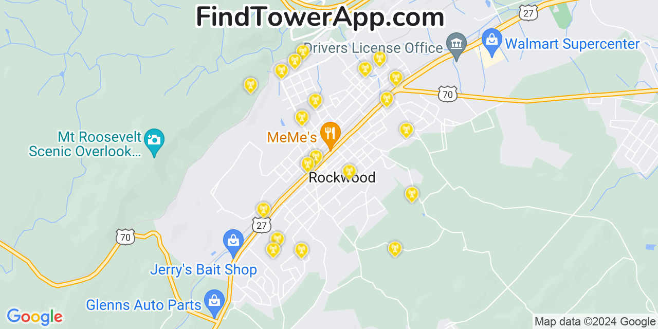 T-Mobile 4G/5G cell tower coverage map Rockwood, Tennessee