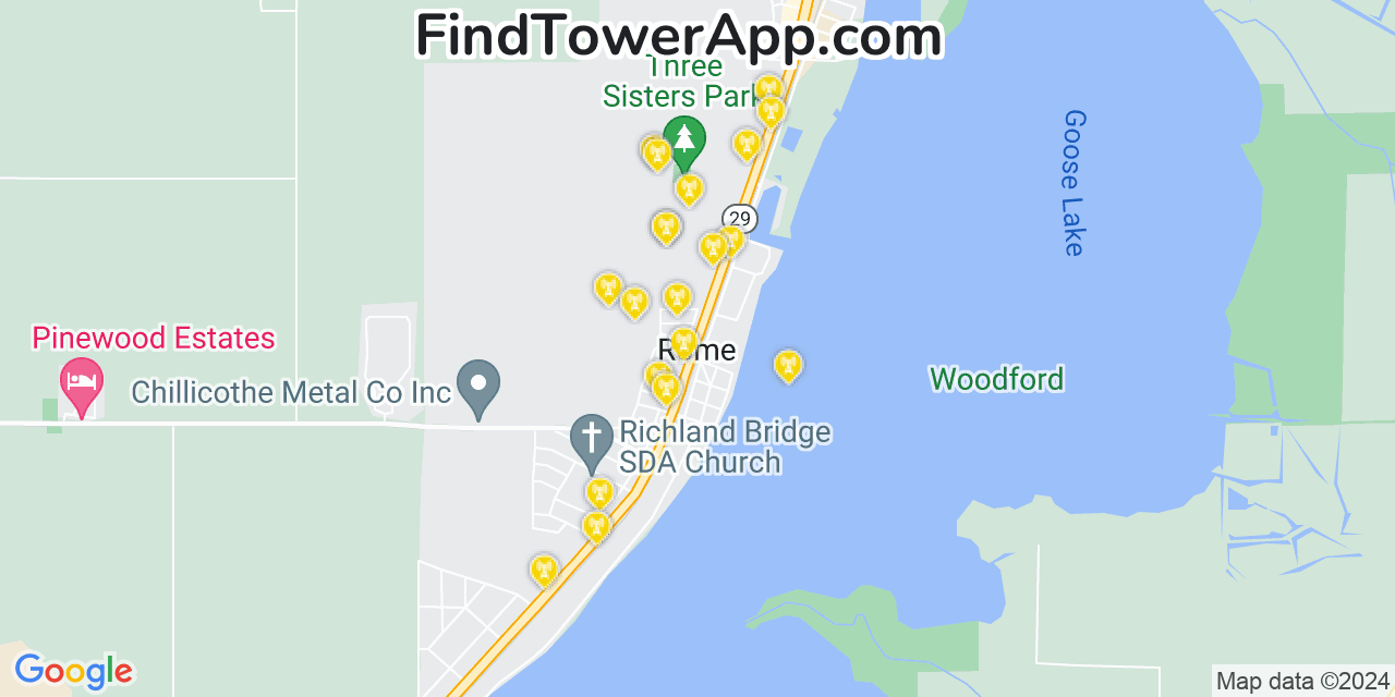 T-Mobile 4G/5G cell tower coverage map Rome, Illinois