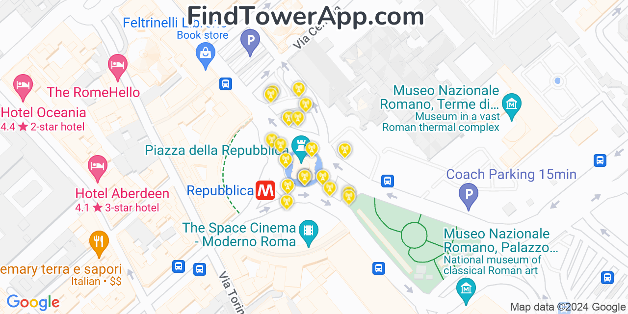 Rome (Italy) 4G/5G cell tower coverage map