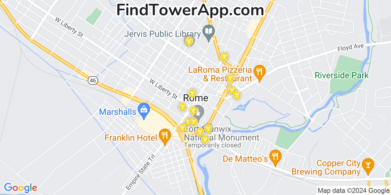 T-Mobile 4G/5G cell tower coverage map Rome, New York