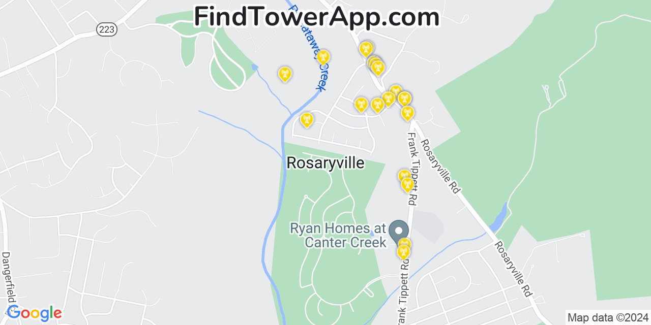 Verizon 4G/5G cell tower coverage map Rosaryville, Maryland
