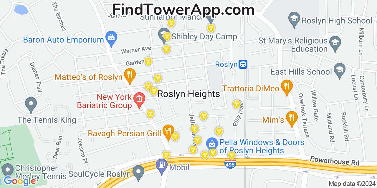 T-Mobile 4G/5G cell tower coverage map Roslyn Heights, New York