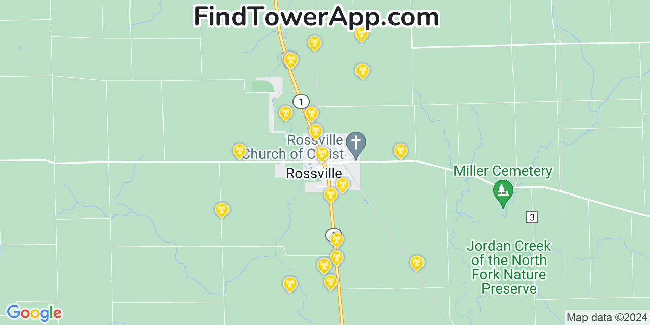 T-Mobile 4G/5G cell tower coverage map Rossville, Illinois
