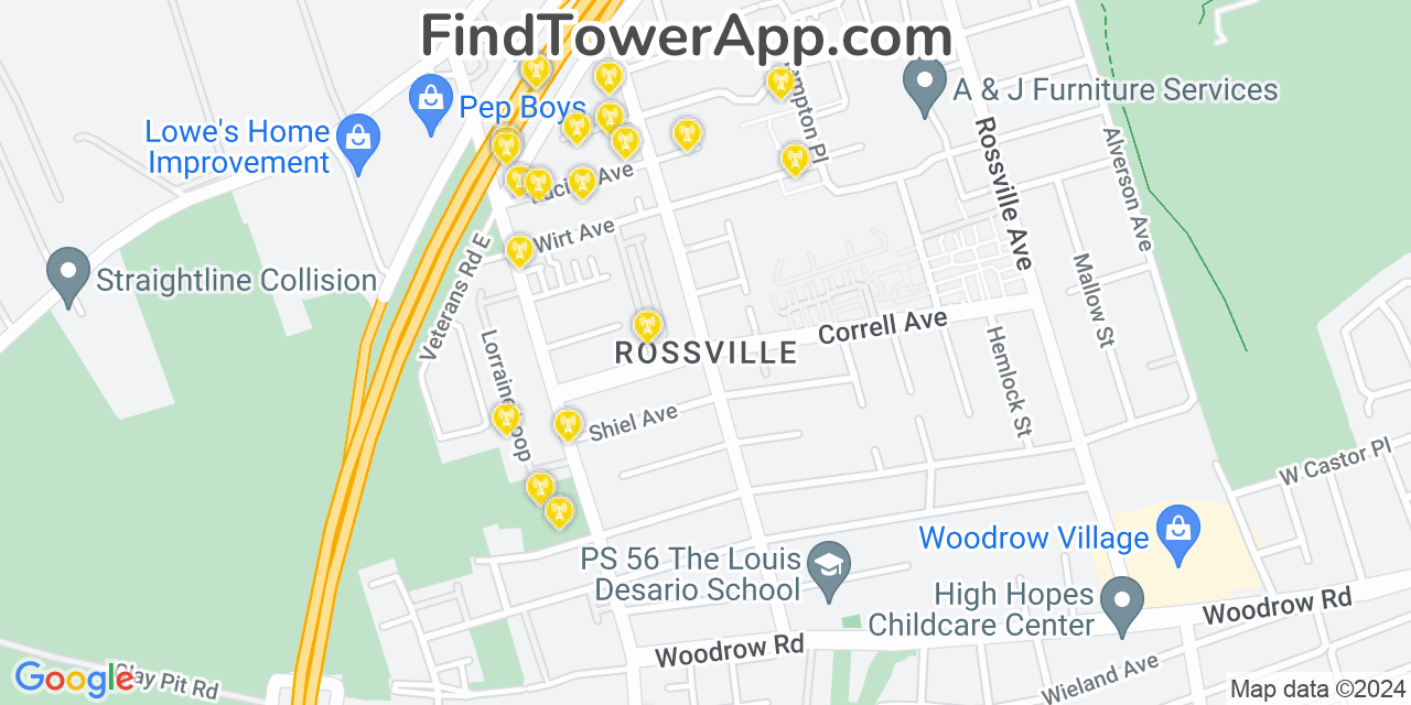 T-Mobile 4G/5G cell tower coverage map Rossville, New York