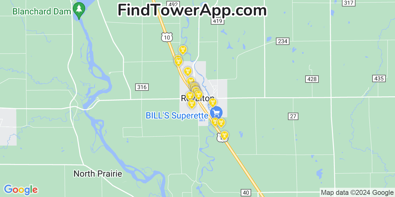 Verizon 4G/5G cell tower coverage map Royalton, Minnesota