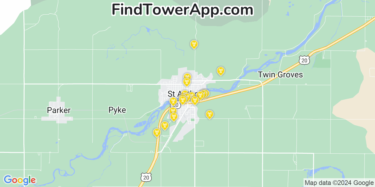 Verizon 4G/5G cell tower coverage map Saint Anthony, Idaho