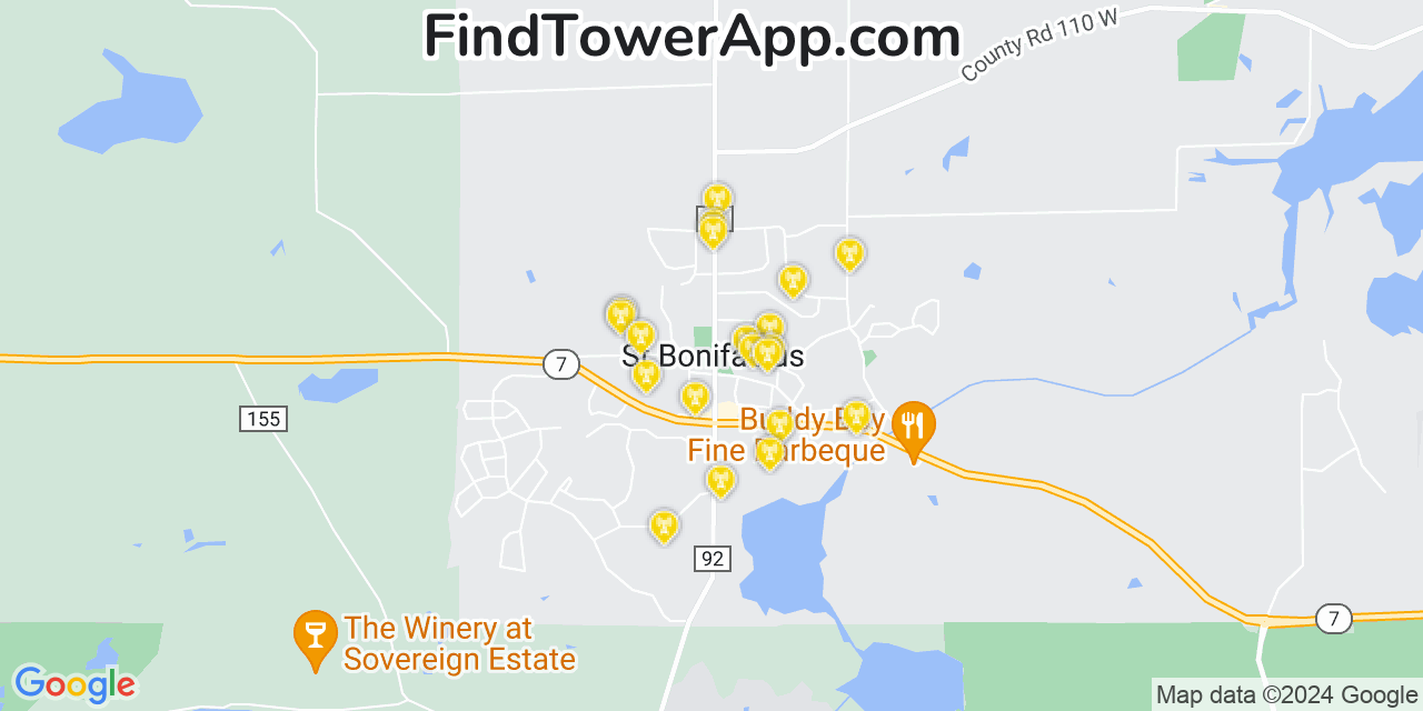 AT&T 4G/5G cell tower coverage map Saint Bonifacius, Minnesota