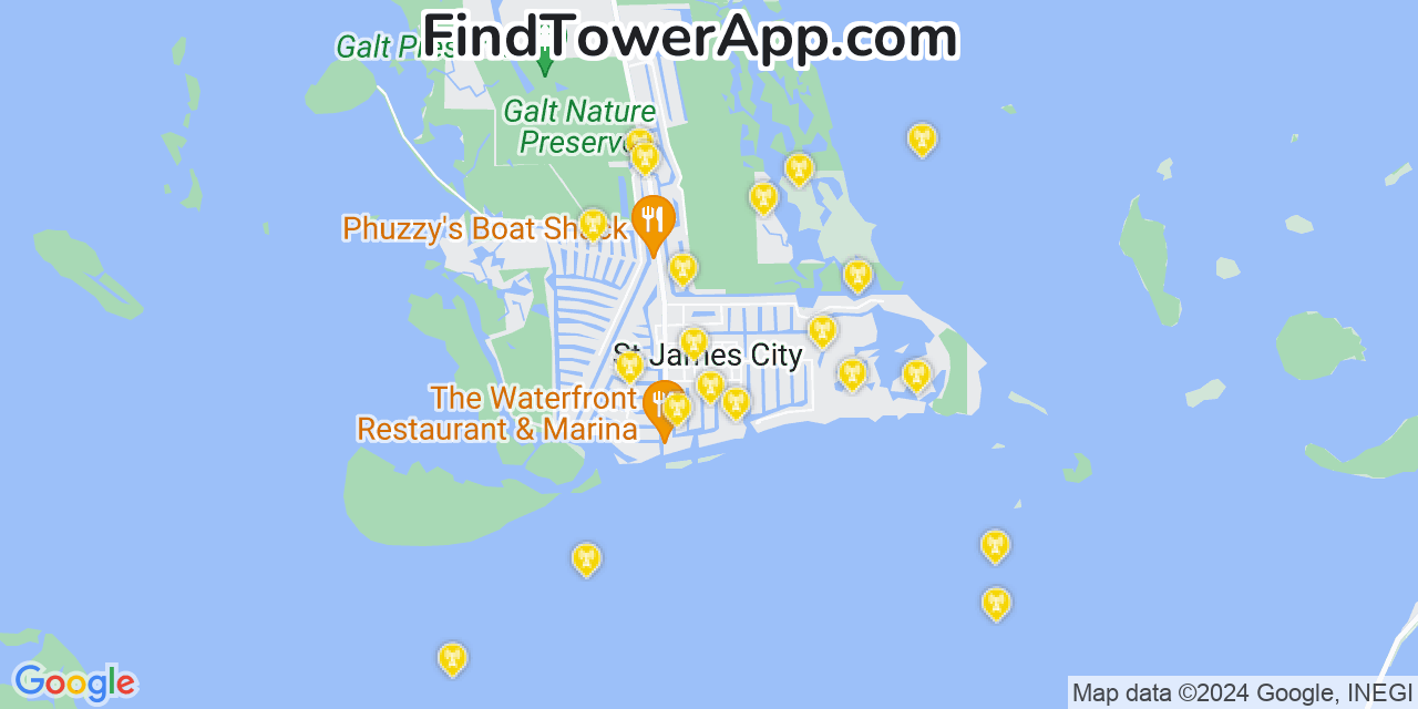 AT&T 4G/5G cell tower coverage map Saint James City, Florida